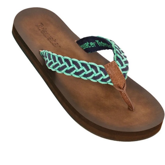 NWT New in Sealed Bag Tidewater Cabana Tallulah Green Sandals Flip Flops 8 & 10 - Picture 1 of 4